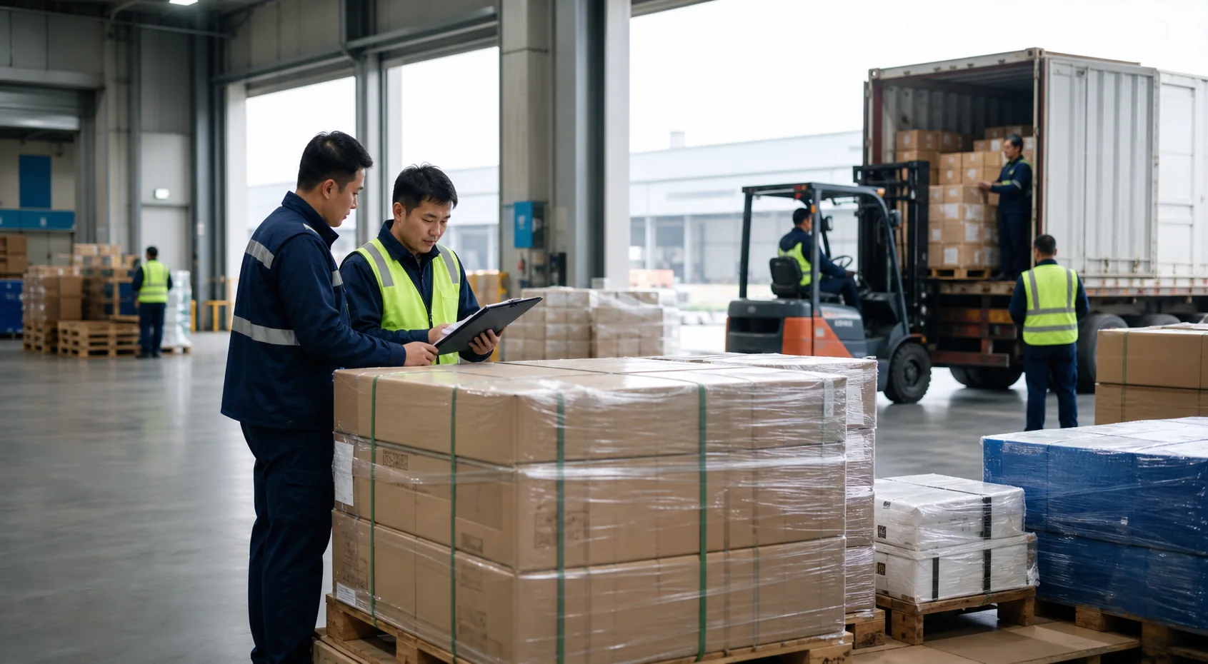 Warehouse operations at QianHao Logistics for China-origin freight